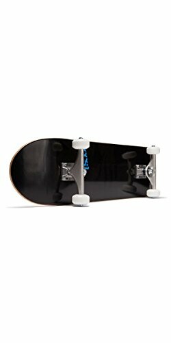 Black skateboard on white background